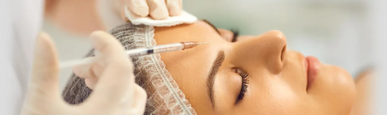 Woman getting injectable treatment